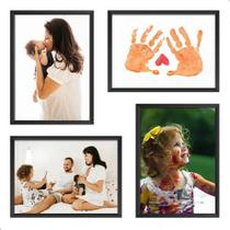 2X Kit 4 Porta Retratos 15X21 Foto Família Moldura Decorativ