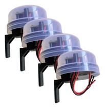 2X Kit 4 Relé Sensor Fotocélula Bivolt Suporte Acende Automá