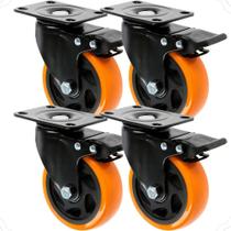 2X Kit 4 Rodinha Rodízio Roda Reforçada Giratória 3 Polega 2X Kit 4 Rodinha Rodízio Roda Reforçada Giratória 3 Polega