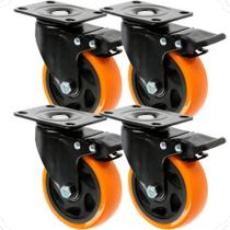 2X Kit 4 Rodinha Rodízio Roda Reforçada Giratória 3 Polegada 2X Kit 4 Rodinha Rodízio Roda Reforçada Giratória 3 Polegada