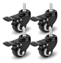 2X Kit 4 Rodinhas Para Moveis Pesados Tipo Parafuso Com Trav