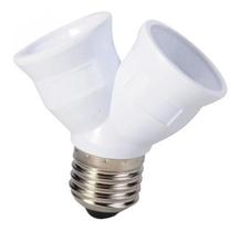 2X Kit 4 Soquete E27 Duplo Adaptador Bocal Em Y 2 Lâmpadas L 2X Kit 4 Soquete E27 Duplo Adaptador Bocal Em Y 2 Lâmpadas L
