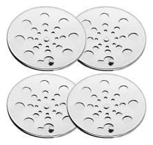 2X Kit 4 Tampa Ralo Grelha Redonda 10X10 Abre Fecha Em Aço I