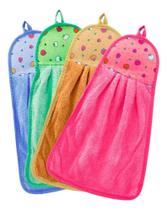 2X Kit 4 Toalhas Bate Mão Alça Para Pendurar 25 X 38 Cm