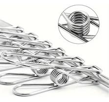 2X Kit 40 Prendedores Roupas Clips Inox Para Varal E Aliment