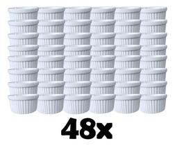 2X Kit 48X Ramekin 77Ml Porcelana Molheira Porta Molho Peque