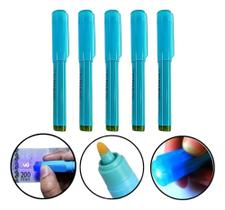 2X Kit 5 Caneta Nota Falsa ador Dinheiro Luz Ultraviolet