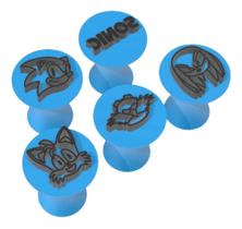 2X Kit 5 Carimbo Marcador Brigadeiro Sega Sonic Tails Jogo G