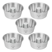 2X Kit 5 Cinco Redonda Tubo N 18 Forma Assadeira Bolo Pudi