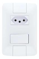 2X Kit 5 Cj 1 Interruptor Simples Com Tomada 20A Aria Branco