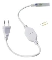 2X Kit 5 Conector Fonte Fita Led Mangueira Chata Bivolt Plug