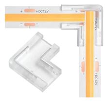 2X Kit 5 Conector L Emenda Fita Led Cob 2 Vias Monocor 10Mm