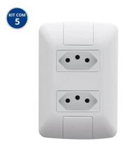 2X Kit 5 Conjunto Tramontina 2 Tomadas Padrão 10A 4X2 Aria C