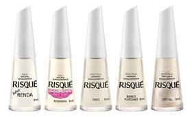 2X Kit 5 Esmaltes Risque Manicure Renda Francesinha