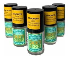 2X Kit 5 Esmaltes Tratamento De Unha Base Concreto Com Formo