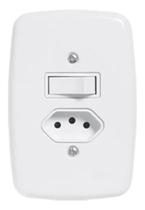 2X Kit 5 Interruptor 1 Tecla Simples + Tomada 20A Pluzie Ide