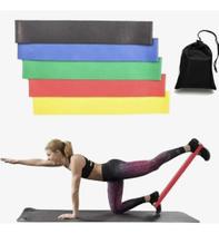 2X Kit 5 Mini Elástico Exercício Academia Treino Em Casa Glu