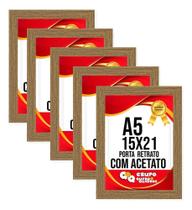 2X Kit 5 Porta Retrato Moldura A5 Lisa Para Foto 15X21 Pared