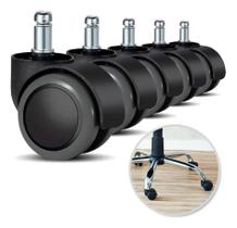 2X Kit 5 Rodízios Rodinhas Cadeira De Escritório Gamer Silic 2X Kit 5 Rodízios Rodinhas Cadeira De Escritório Gamer Silic