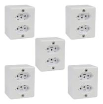 2X Kit 5 Tomada Dupla Caixa Sistema X Sobrepor 20A Ilumi