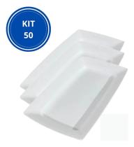 2X Kit 50 Pratos Bandeja Petisqueira Pastel Espeto Lanche 2X Kit 50 Pratos Bandeja Petisqueira Pastel Espeto Lanche