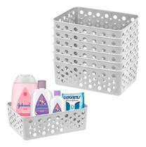 2X Kit 6 Cestos Organizador Pequeno Armário Gaveta Lavanderi
