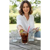 2x Kit 6 Copos Long Drink Vidro Grosso 310ml Elegantes