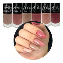 2X Kit 6 Esmaltes Anita Coleção Menos É Mais Cor Nude