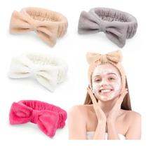 2X Kit 6 Faixas Tiara Laço Maquiagem Skin Care Facial Atoalh