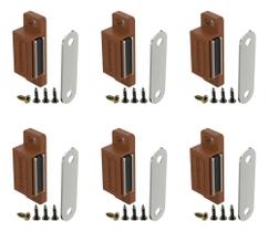 2X Kit 6 Fecho Magnetico Trava De Portas Com Ima Moveis Arma