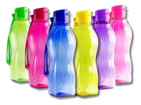 2X Kit 6 Garrafas Squeeze Colorida Água Para Treino 600 Ml 2X Kit 6 Garrafas Squeeze Colorida Água Para Treino 600 Ml