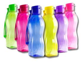 2X Kit 6 Garrafas Squeeze Colorida Água Para Treino 600 Ml 2X Kit 6 Garrafas Squeeze Colorida Água Para Treino 600 Ml