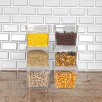 2X Kit 6 Potes Modulares Condimentos Temperos Empilhável 450