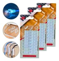 2X Kit 60 Clips Organizador Fixador De Fios Parede Adesivo C 2X Kit 60 Clips Organizador Fixador De Fios Parede Adesivo C