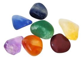 2X Kit 7 Cristais Dos Chackras Rolado 100% Naturais Meditaça