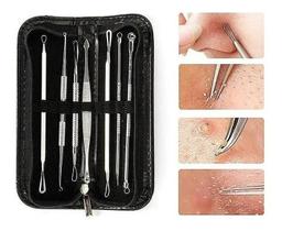 2X Kit 7 Curetas Remove Cravos Espinhas Aço Inoxidável C/Est