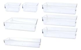 2X Kit 7 Organizador Acrílico Transparente Empilhável Modu 2X Kit 7 Organizador Acrílico Transparente Empilhável Modu