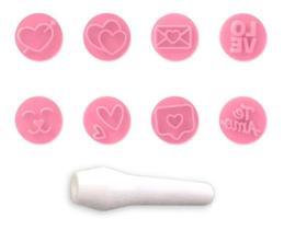 2X Kit 8 Carimbos Para Doces Amor Rosa Bb Bluestar 2X Kit 8 Carimbos Para Doces Amor Rosa Bb Bluestar