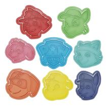 2X Kit 8 Cortador Marcador Patrulha Canina Paw Pasta Cookie