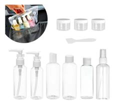 2X Kit 9 Frascos De Viagem Multiuso Porta Shampoo Creme Gel