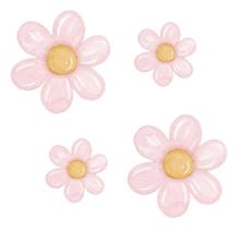 2X Kit 90 Adesivos De Parede Infantil Flor Menina Bebê 2X Kit 90 Adesivos De Parede Infantil Flor Menina Bebê