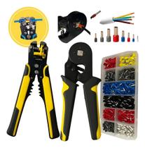 2X Kit Alicate Crimpar Descascador Com Terminais Ilhós Tubul 2X Kit Alicate Crimpar Descascador Com Terminais Ilhós Tubul