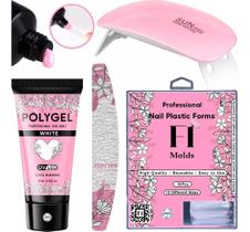 2X Kit Alongamento Polygel + Molde F1 + Lixa + Cabine Sun Mi
