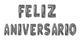 2X Kit Balão Metalizado Feliz Aniversário Dourado Ou Prata 1