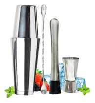 2X Kit Barman Coqueteleira Boston 820 Ml Profissional Drink