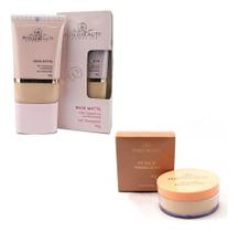 2X Kit Base + Pó Maquiagem Phallebeauty Alta Cobertura Matte