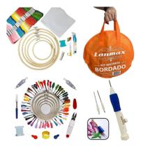 2X Kit Bastidores Bordado Para Iniciantes + Kit Ponto Russo