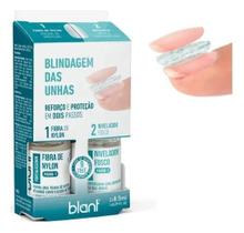 2X Kit Blindagem Das Unhas Fibra Nylon + Nivelador Fosco Bla