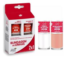 2X Kit Blindagem Unhas Com Fibra De Nylon + Base - Bella Br