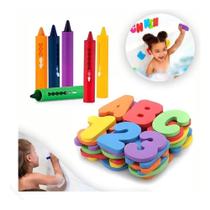2X Kit Brinquedo Para Banho 36 Letras Em Eva Com Lápis Colo 2X Kit Brinquedo Para Banho 36 Letras Em Eva Com Lápis Colo